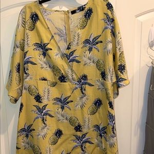 Yellow pineapple print mini Missguided dress